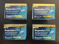 Lot Of 4 Ibuprofen PM 200mg Coated Caplets Pain Reliever Nighttime Sleep Aid New