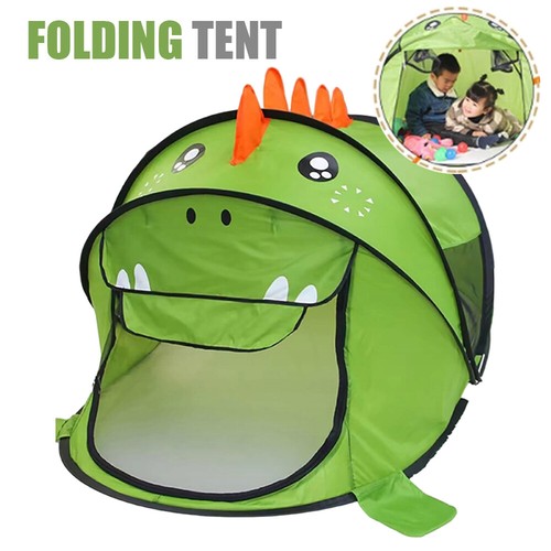 UK Dream Tents Kids Dinosaur House Foldable Pop up Bed Tent Indoor Baby