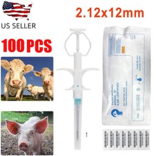 100Pack 2.12x12mm Big Animal Microchip RFID Horse Sheep ID Tag Syringe ISO FDX-B
