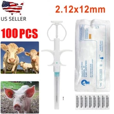100Pack 2.12x12mm Big Animal Microchip RFID Horse Sheep ID Tag Syringe ISO FDX-B
