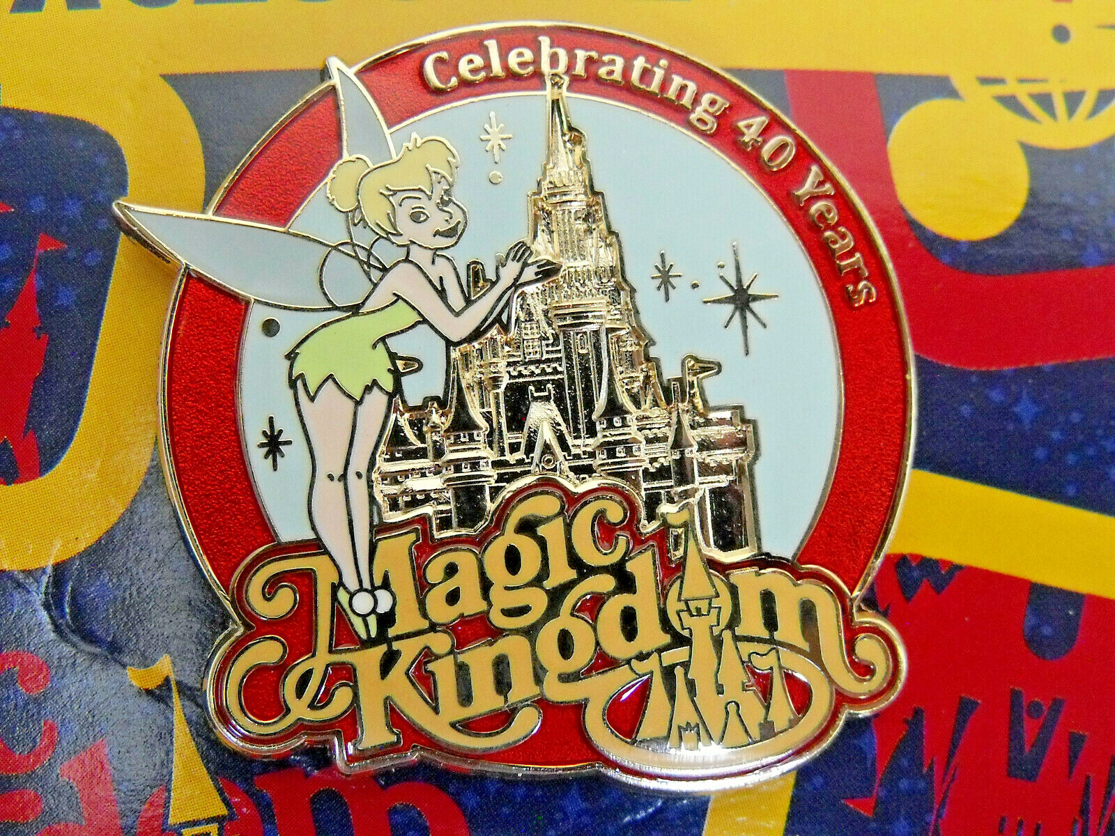 2011 Disney WDW AP Pin Magic Kingdom 40 Years Tinker Bell Flying & Castle HTF