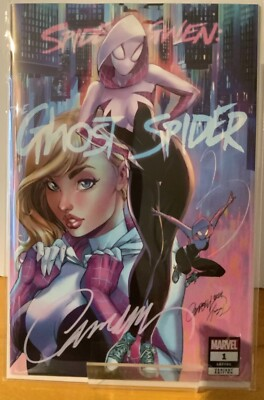 #ad #ad SPIDER GWEN GHOST SPIDER #1 J SCOTT CAMPBELL LTD TRADE SIGNED SEAL W COA NM $68.00