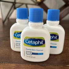Lot of 3 Cetaphil Gentle Skin Cleanser Travel Size Bottles 1 oz Each