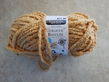 Loops Threads Curlicue Bouclee Yarn YELLOW MUSTARD 04 Jumbo Acrylic/Wool