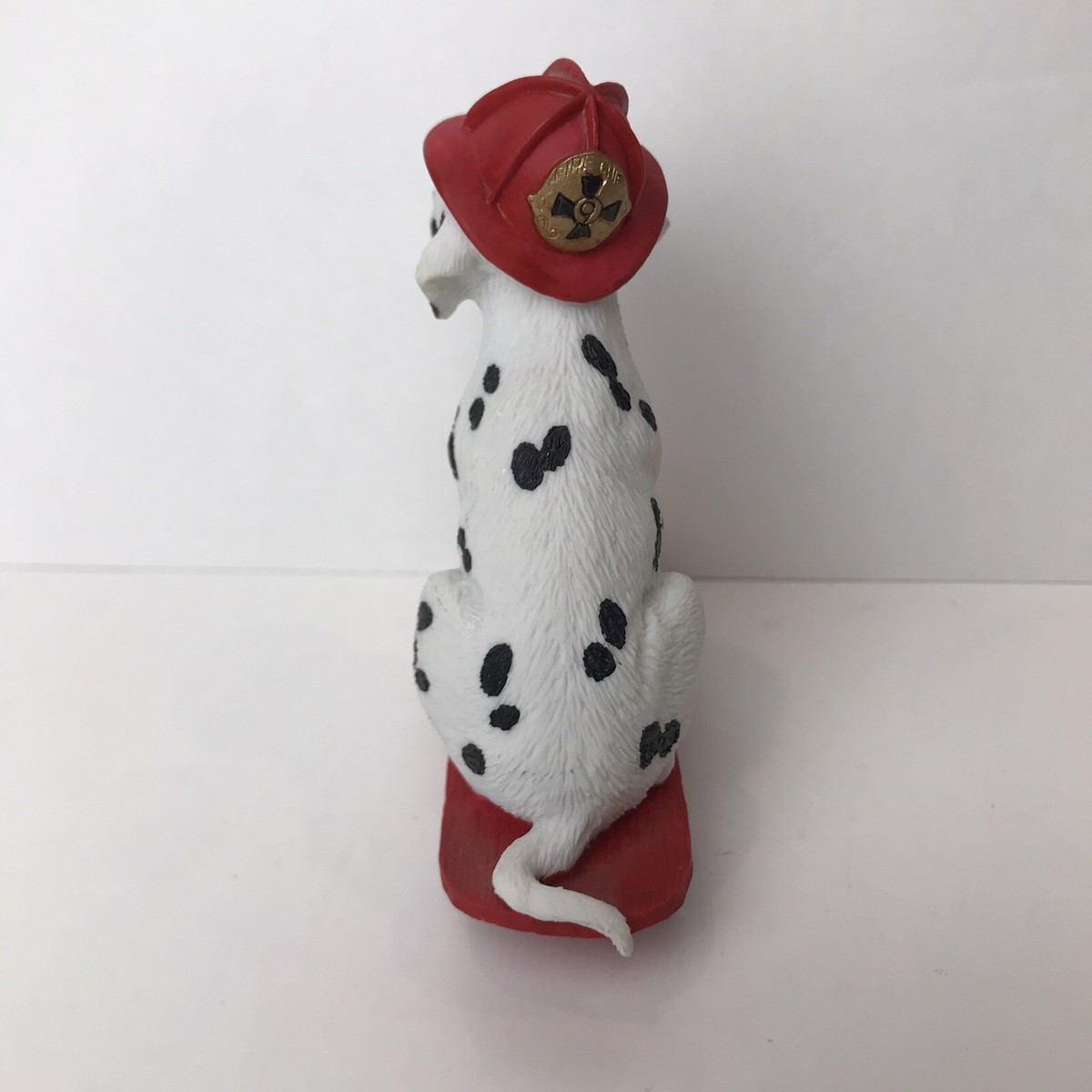 Westland Dalmatian Dog Resin Figurine Fireman Hat Puppy w Westland Dalmatian Dog Resin Figurine Fireman Hat Puppy w