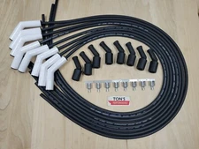 45* White Ceramic 42" 8.5mm MSD Spark Plug Wires LS Coil Relocation kit LSX LS1