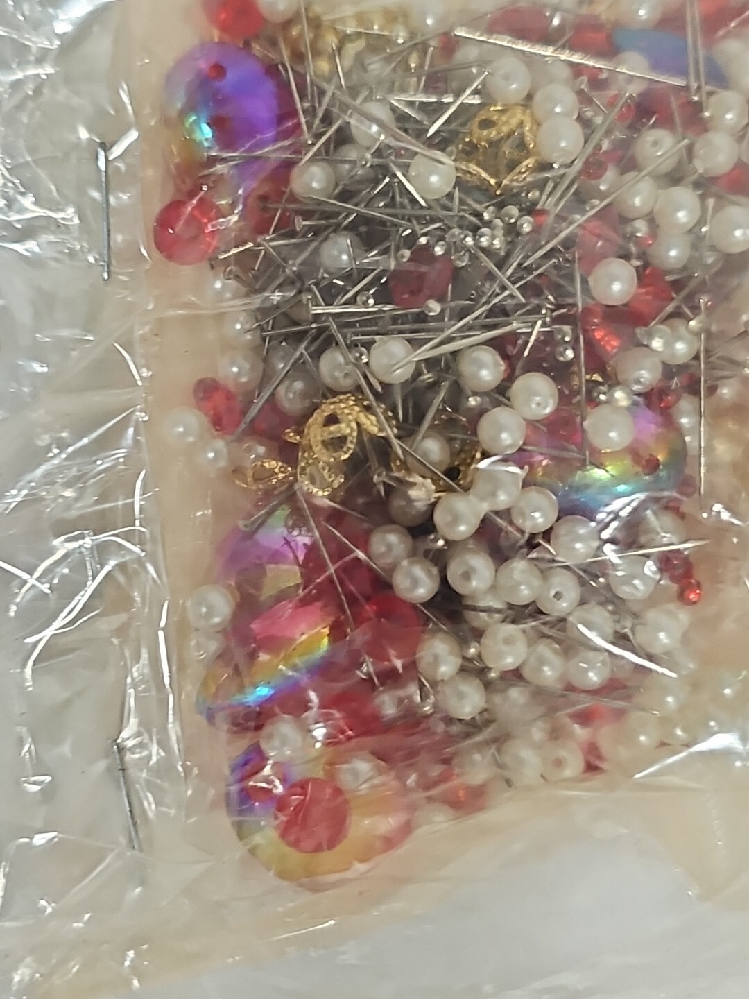 Walco Pin VTG Walco Christmas Ornament Sequin Bead Pin Kit #3410 White Satin w ...
