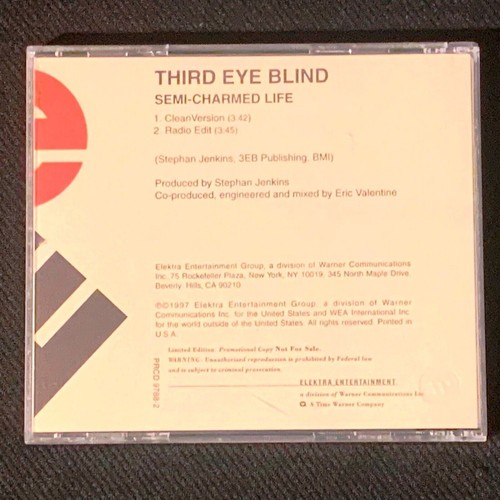 Third Eye Blind – Semi-Charmed Life Promo Promotional Advance CD Single 1997 - Picture 2 of 2