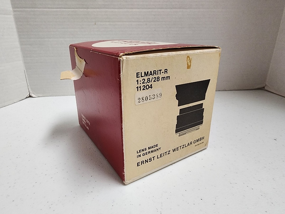 Vintage Leitz Elmarit R f2.8 28mm Camera Lens for Leica BOX ONLY
