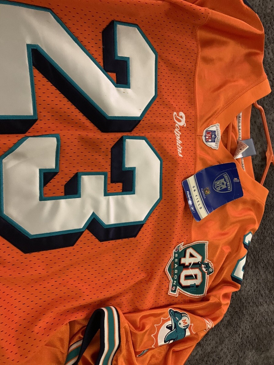NWT Reebok On Field Miami Dolphins 40th Season #23 BROWN Jersey SZ