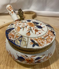 Vintage Porcelain Silent Butler/Crumb Catcher #6791 Floral & Gold Gilt