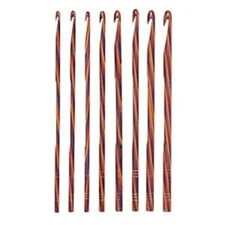 Knit Picks Radiant Wood Crochet Hook Set, 8 Beautiful Colored Hooks