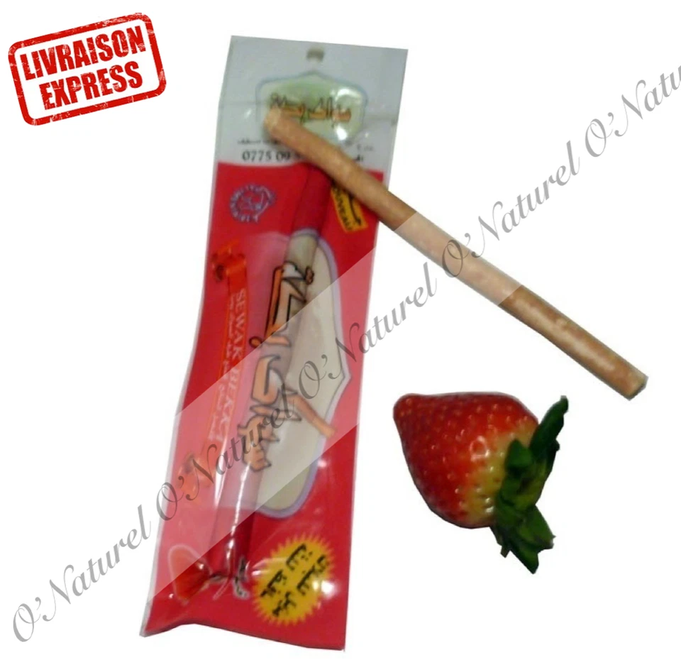 Bâton Siwak à la Fraise Miswak Arome Naturel Strawberry Siwak, Siwak de Fresa