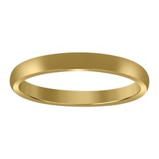 10K Yellow Gold Unisex Hollow Plain Comfort Fit 3mm Wedding Band Sizes 5 - 14