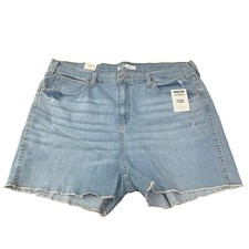 NEW Levi Strauss High Rise Jean Shorts Womens Plus Size 22 Light Wash Denim 36W