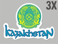 3 Kazakhstan shaped stickers flag crest decal car bike Sticker CN045