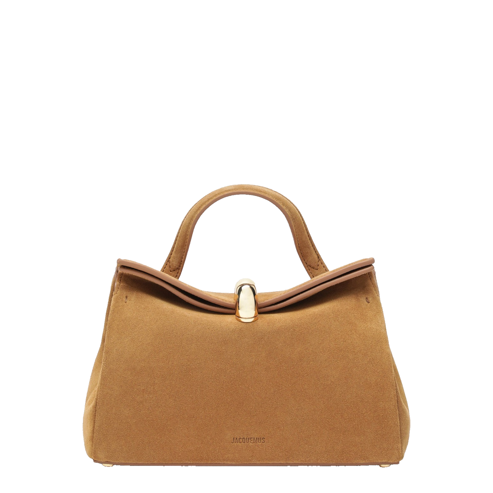 JACQUEMUS Le Petit Valerie Camel Suede Top Handle Bag New & Authentic