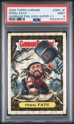 2026 Topps Chrome WWE Garbage Pail Kids - Jacob Feral Fatu GPK Superfractor 1/1