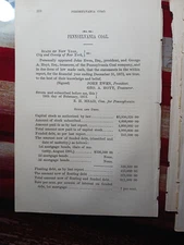 1872 train report PENNSYLVANIA COAL COMPANY RAILROAD Hawley PA Port Griffith 