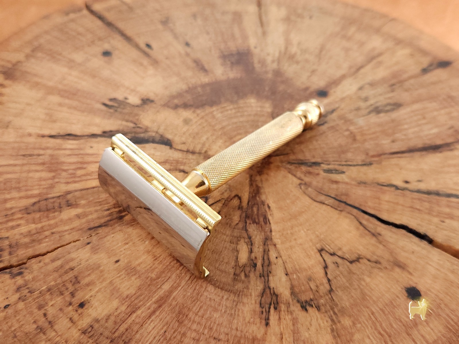 Gillette Ball End Tech Gold VTG DE Safety Razor