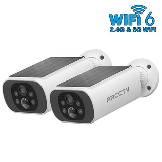 ARCCTV 2Pack Real 2K Security Cameras Solar Panel Powered Wire Free 2 Way Audio