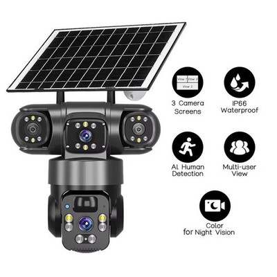 Funk 4K Solar PTZ Kamera 2.4G WiFi H.265 mit 30m effektiver IR Reichweite
