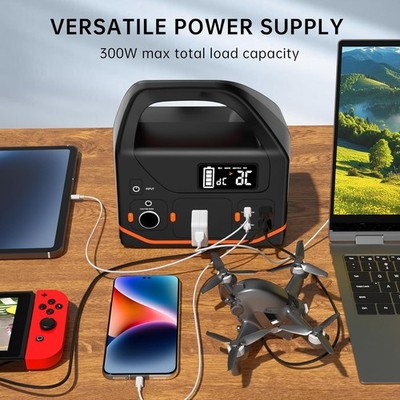 300W Portable Power Station, 266Wh Solar Generator, Emergency Backup RV