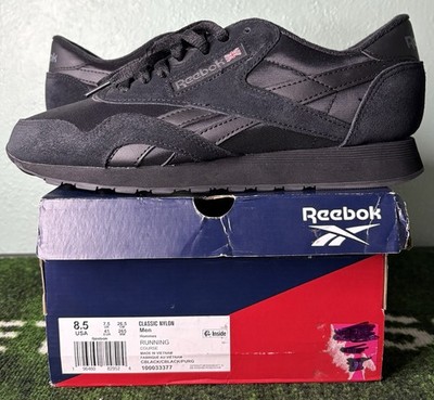 US Men s 8.5 - Reebok Classic Nylon  Black Pure Grey  100033377