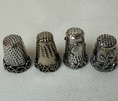 Vintage Sterling Silver Thimbles, Set of 4, 925
