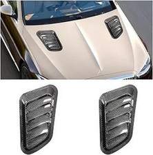 2PCS Car Hood Air Vent Cover, Universal Automotive Bonnet Color: Carbon Fiber