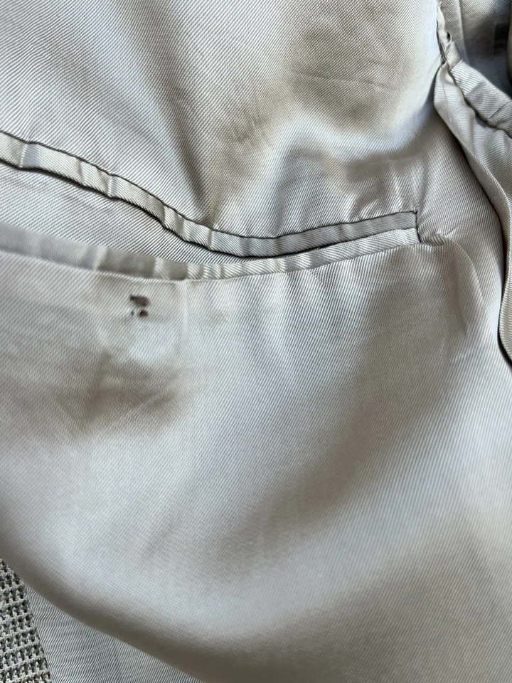 Chaqueta Abrigo Deportivo Blazer Brooks Brothers 42R Seda Lino Lana Italia Guncheck Foto 3 de 4