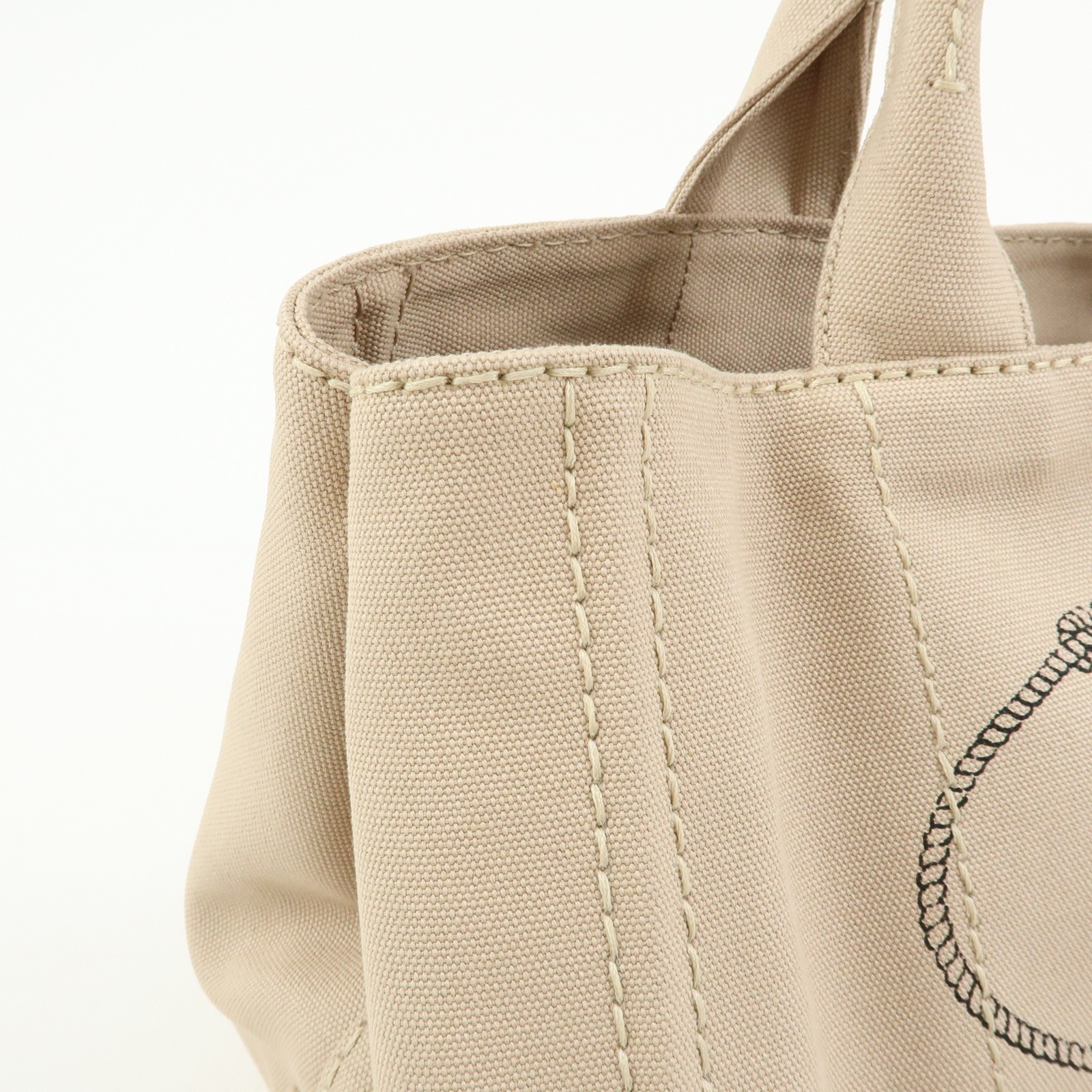 PRADA Canapa Triangle Logo 2Way Tote Hand Shoulder Bag Beige B1877G Used F/S thumbnail 12