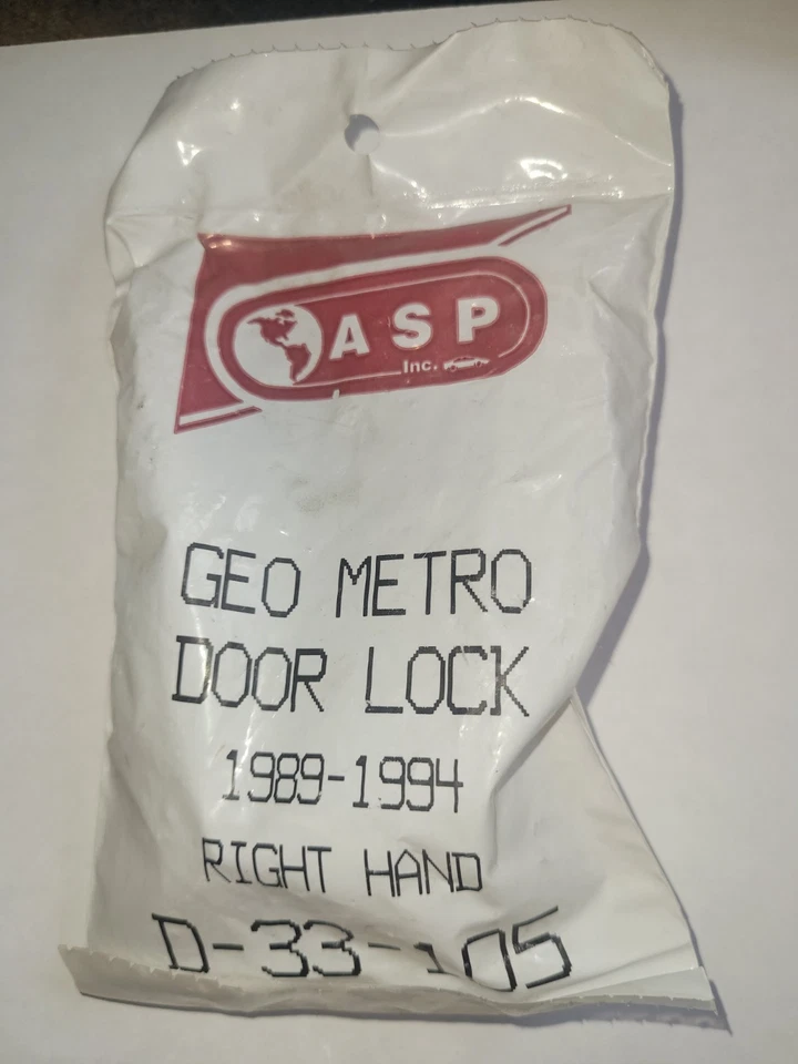 Cerradura puerta derecha ASP Geo Metro D-33-105 con llaves Suzuki Foto 3 de 3