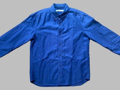 Mens Outerknown Long Sleeve Shirt Small Blue 100% Organic Cotton