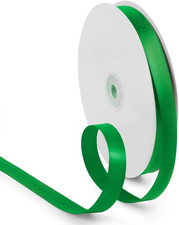 5/8 Inch 100 Yards Satin Ribbon Green, Solid Color Fabric Ribbon for Gift Wrappi