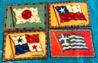 Antique 1910s  B-6 Cigar Box Felt Flannels World Flags: Lot of 4 Flags. L-3 — photo 1