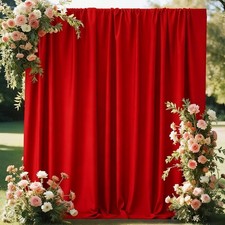 10x10ft Red Wrinkle Resistant Backdrop Curtains 2 Panels 5x10ft Drapes