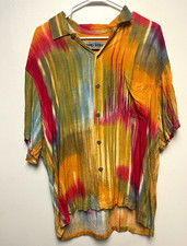 Jams World Men's L Abstract Multicolor Short Sleeve Button-Up Shirt Pockets