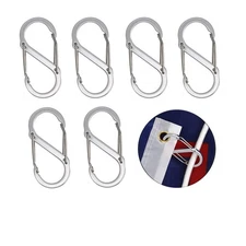 6-PCS Flag Pole Snaps Hooks Plastic Clips for Attaching Flag to Halyard Rope
