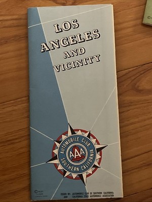 Vintage AAA 1960s Map of Los Angeles NEW Rare Copy Never Used C15365