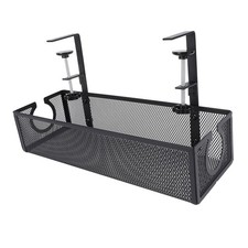 ɪUnder Desk Cable Management Tray Carbon Steel Side Round Hole Trapezoidal Desk