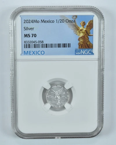 2024 Mo Mexico 1/20 Onza Silver Libertad MS70 NGC Mexico Label *6337