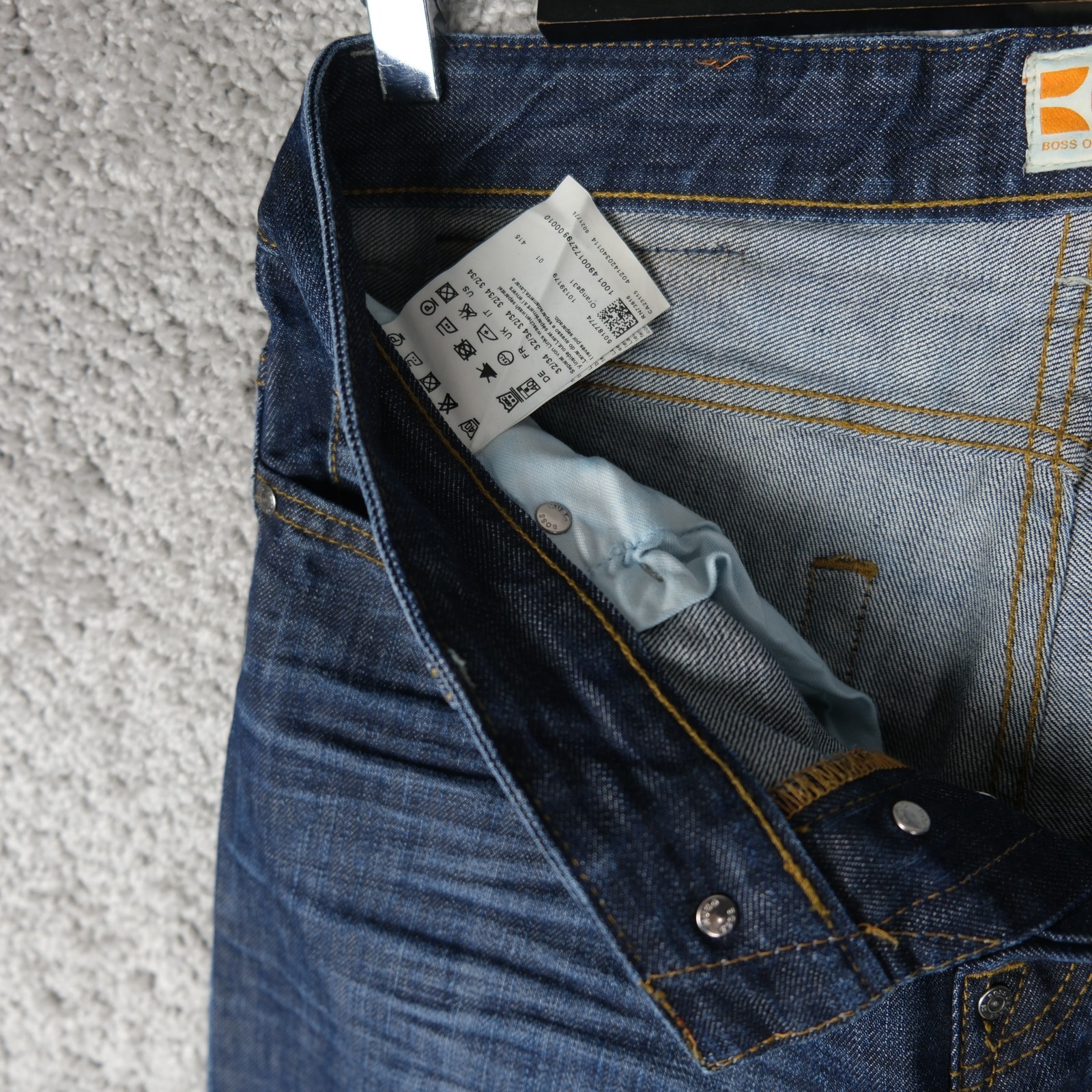 HUGO BOSS ORANGE 31 MEN'S JEANS REGULAR FIT W32 L34 BUTTON BLUE DENIM STRAIGHT thumbnail 6