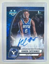 Kanon Catchings 2024 Bowman U Chrome #40 Reptilian Blue Prospect Auto /150