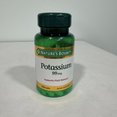Nature's Bounty Potassium 99mg - Supports Fluid Balance, 100 count, exp 8/26