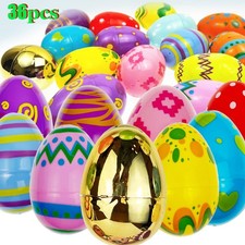 GiftExpress 36 Pcs Jumbo Printed Easter Eggs, Large Golden Large, Assorted