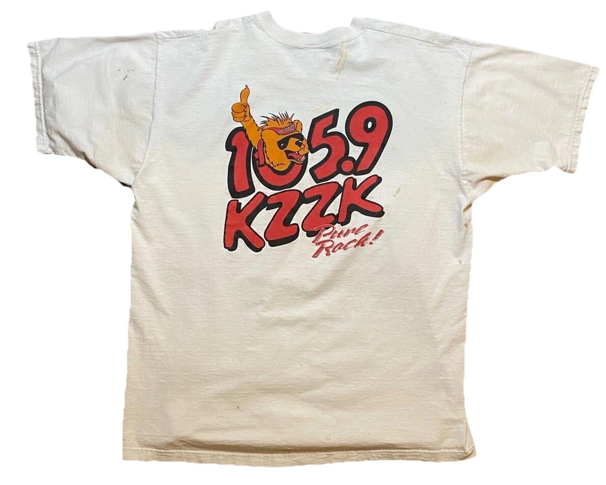 Vintage T-Shirt 90’s Kzzk The GRIZ Pure Rock 105.9 Tee Black Double Sided