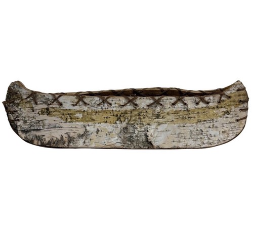 Vintage Adirondack Style Birch Bark Canoe Model Handmade Rustic Decor