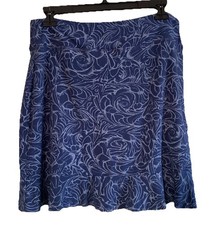 Fresh Produce Women's Blue Floral Knee Length Skort Built In Shorts Size Small