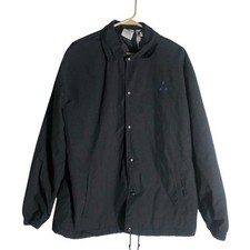 Adidas Coach jacket snap button Primegreen lined Black Sz a small